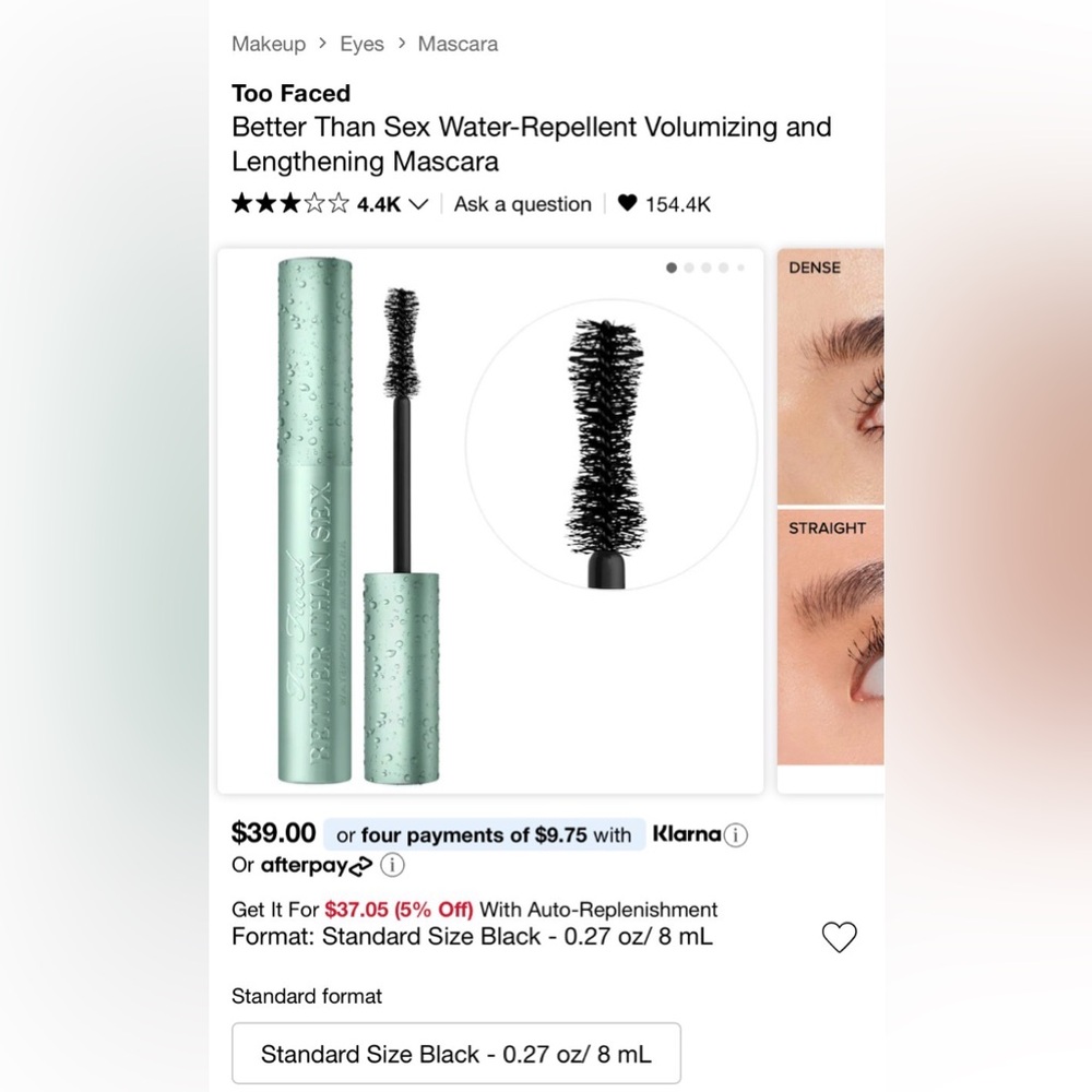 Too Faced Better Than Sex Mascara - Waterproof